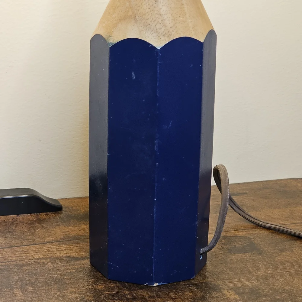 Vtg 80's Post Modern Oversized Blue Pencil Pop Art Maximalist‎ Desk Table Lamp
